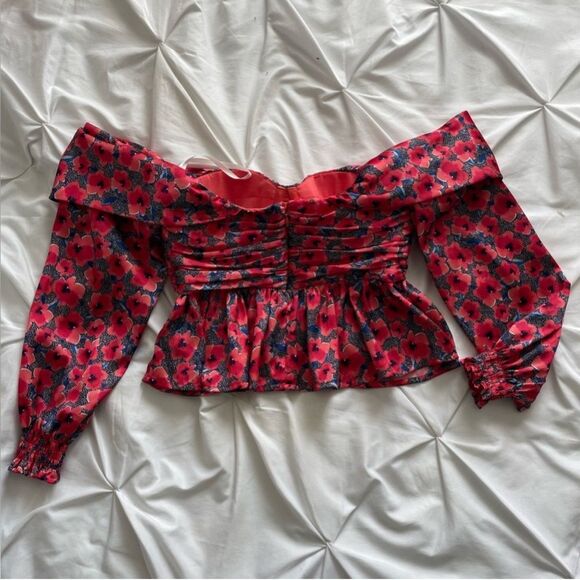 REVOLVE Burna Blouse in Red Poppy Floral House of Harlow 1960 Sz XXS - Picture 8 of 8